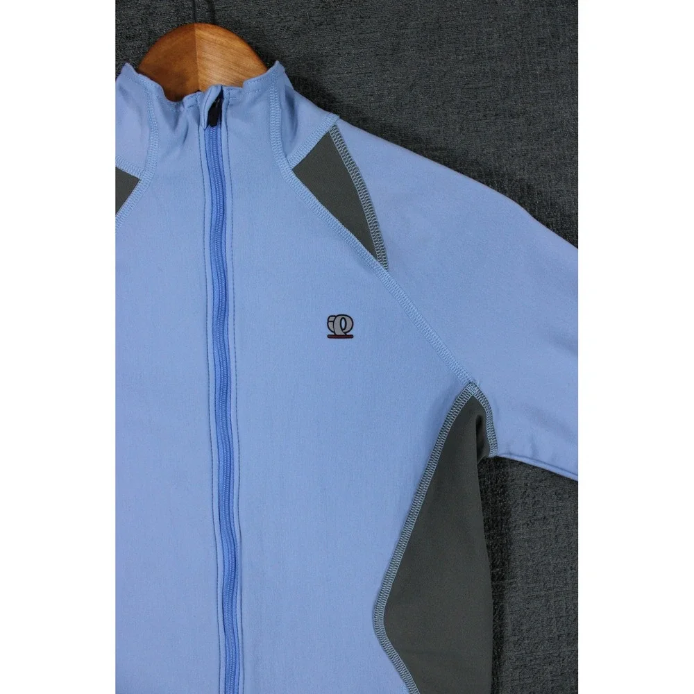 Pearl Izumi Womens Cycling Jacket Blue Gray Long Sleeve Full Zip Medium 4909